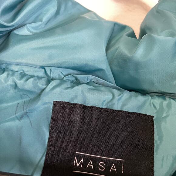 Masai Copenhagen Down Puffer Coat Small Womens Teal Full Zip Outdoors Tabiha NWT - Picture 7 of 13